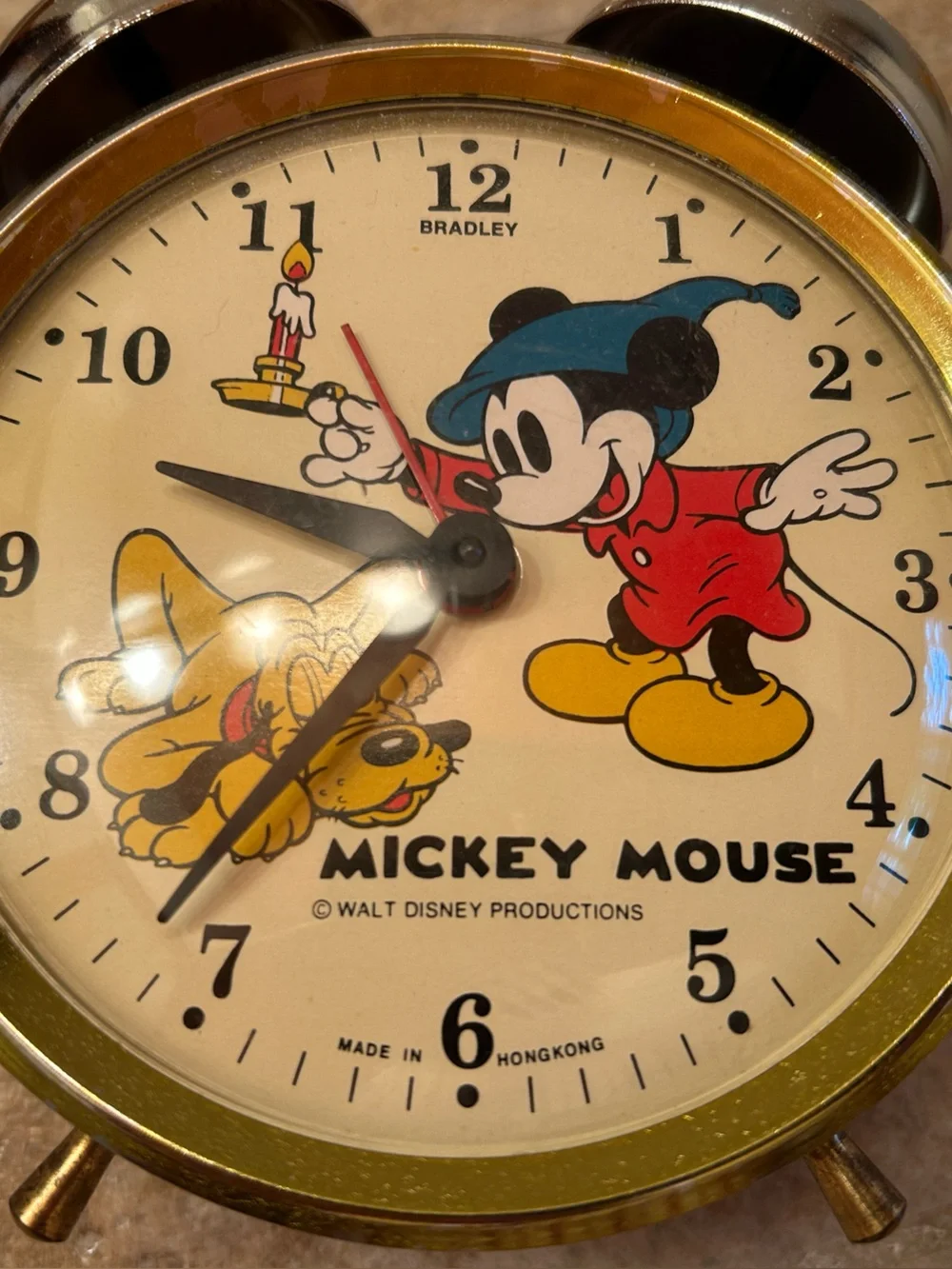 Walt Disney 1960’s Mickey Mouse “Sorcerer’s Apprentice” Vintage Wind Alarm Clock